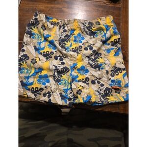 Disney Swim Suit Trunk Boys Size 12M Floral Blue Green White